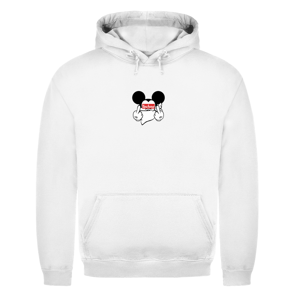 Techno Mouse – Felpa con cappuccio basic | Bianco artico