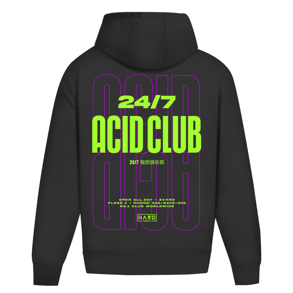 24/7 Acid Club Purple (felpa con cappuccio oversize)