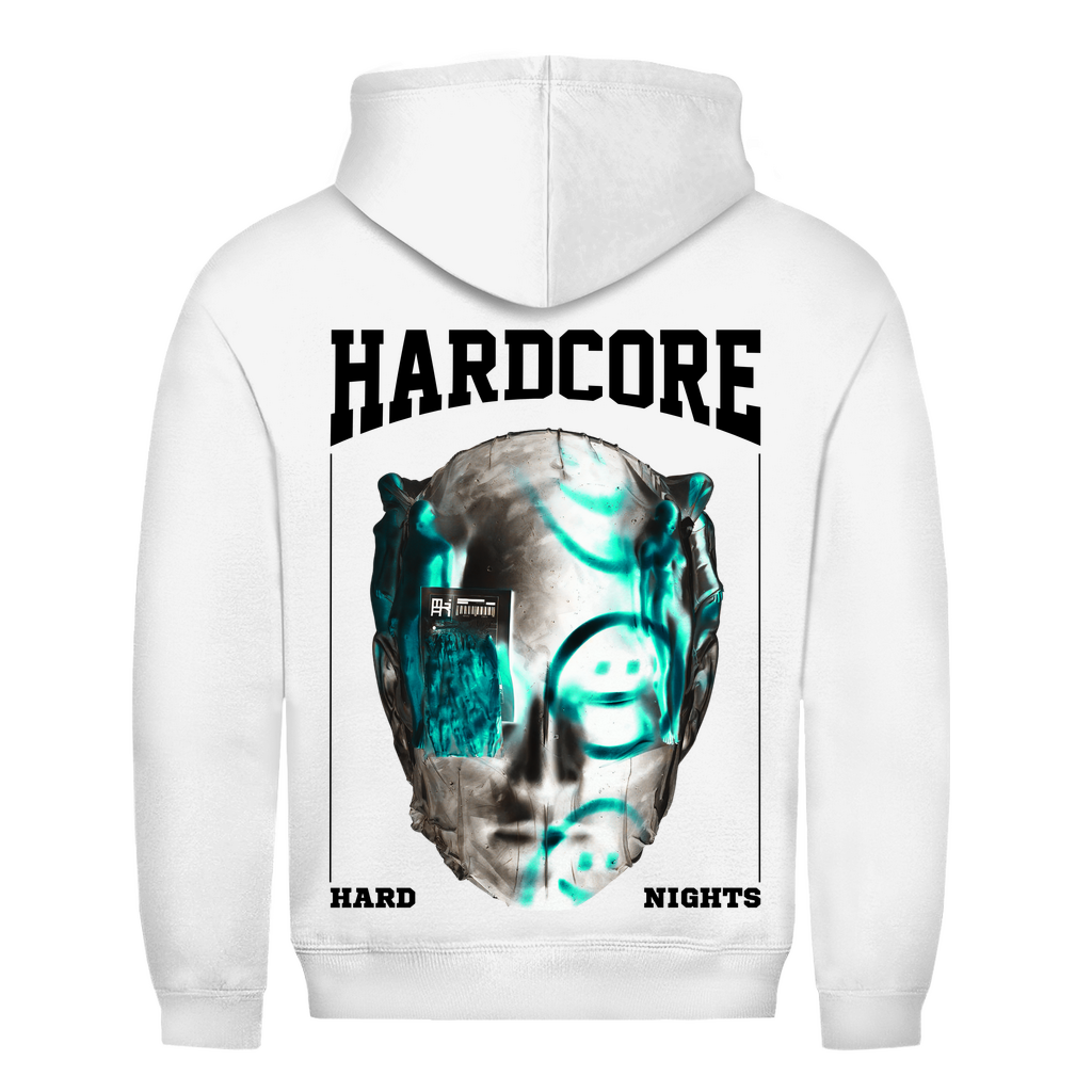 Techno Kapuzenpullover und Rave Hoodie aus Baumwolle | Arctic White