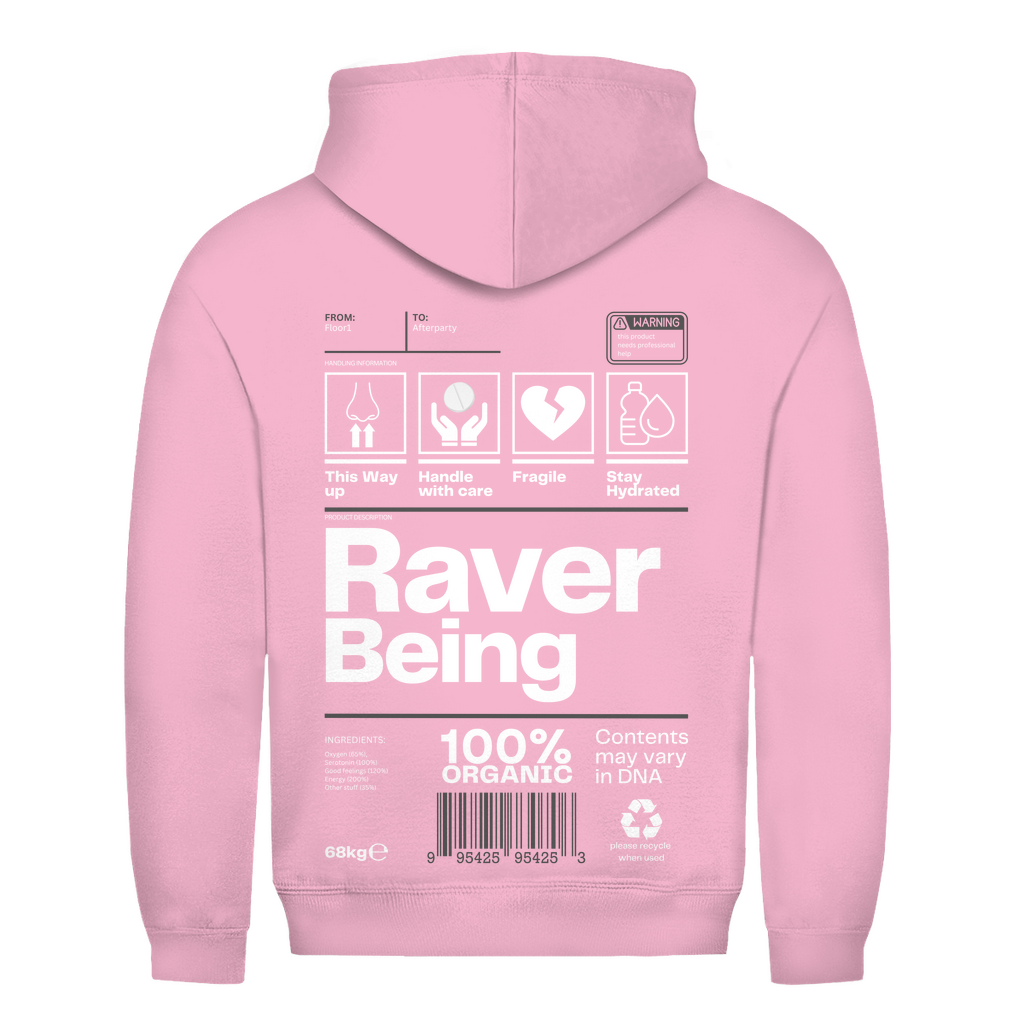Raver Being – Sweat à capuche basique | Rose bébé