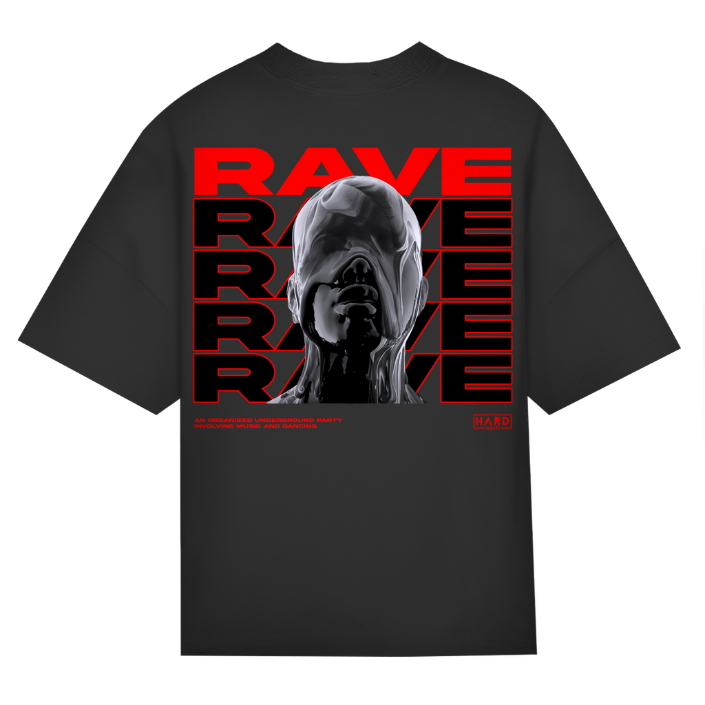 Rave Rave Rave Oversized Shirt aus Bio-Baumwolle | Black
