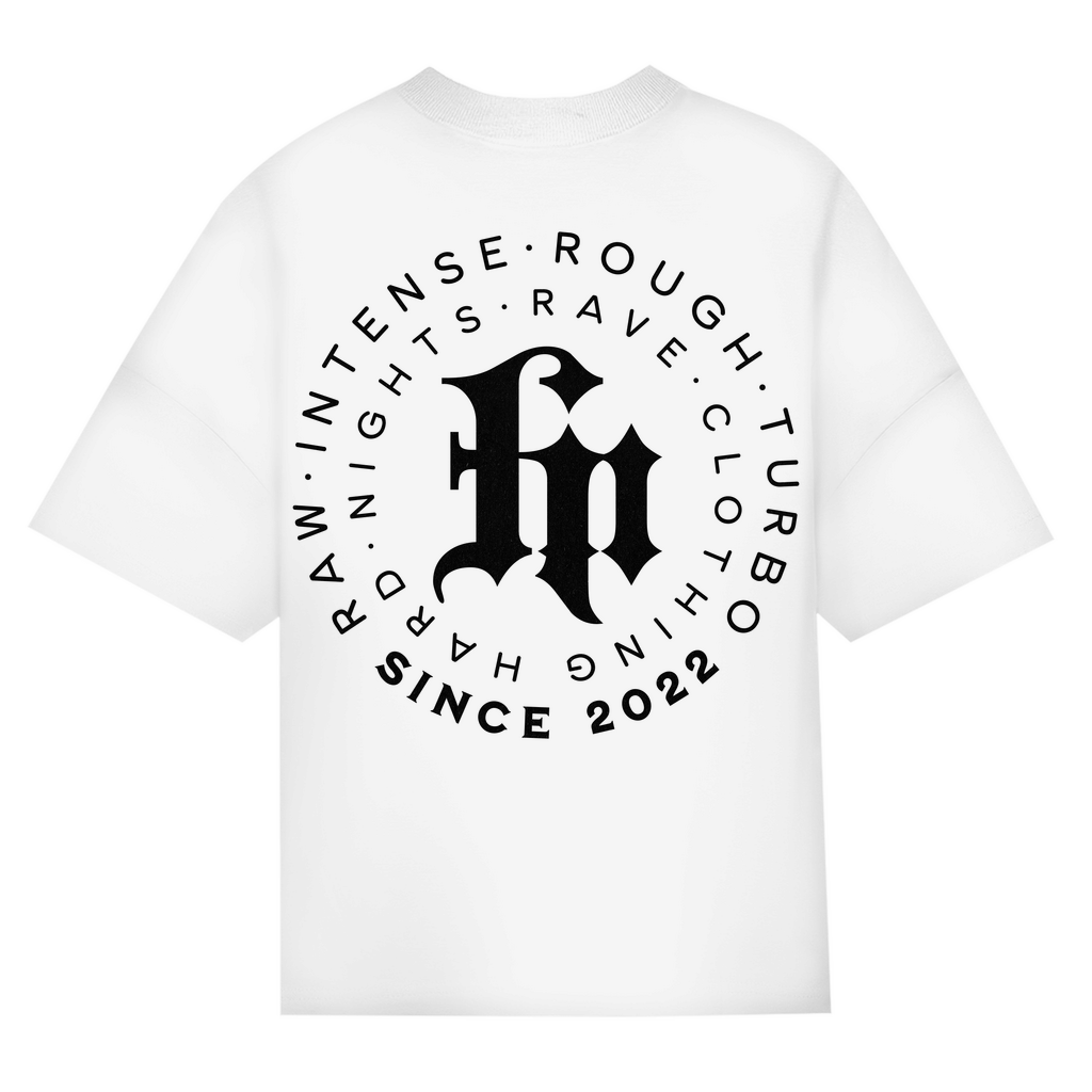 RAW Oversized Shirt aus Bio-Baumwolle für Rave Outfits | White