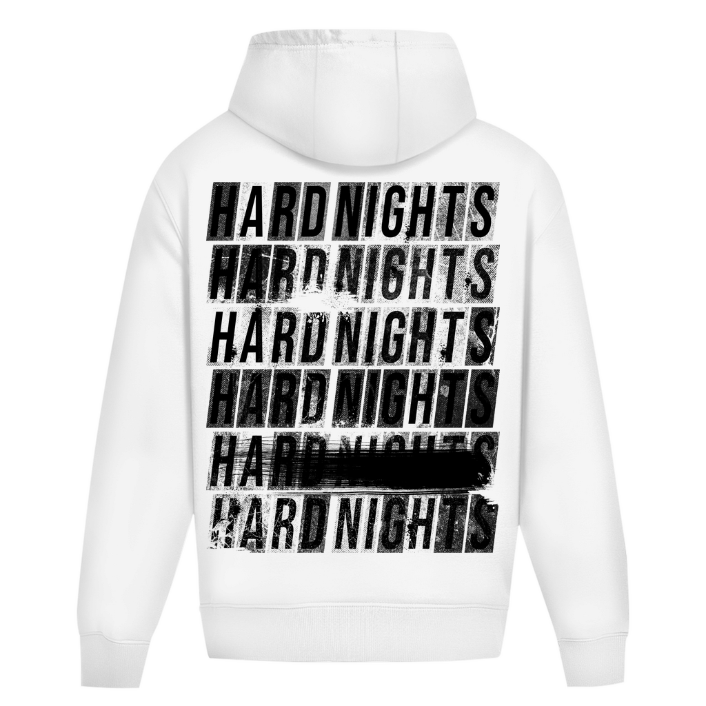 Noches duras cada vez (sudadera con capucha de gran tamaño)