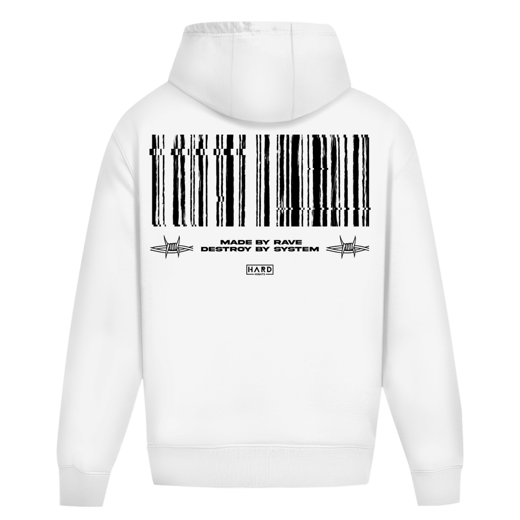 Techno Hoodie und Rave Oversized Hoodie aus 100% Baumwolle | Arctic White
