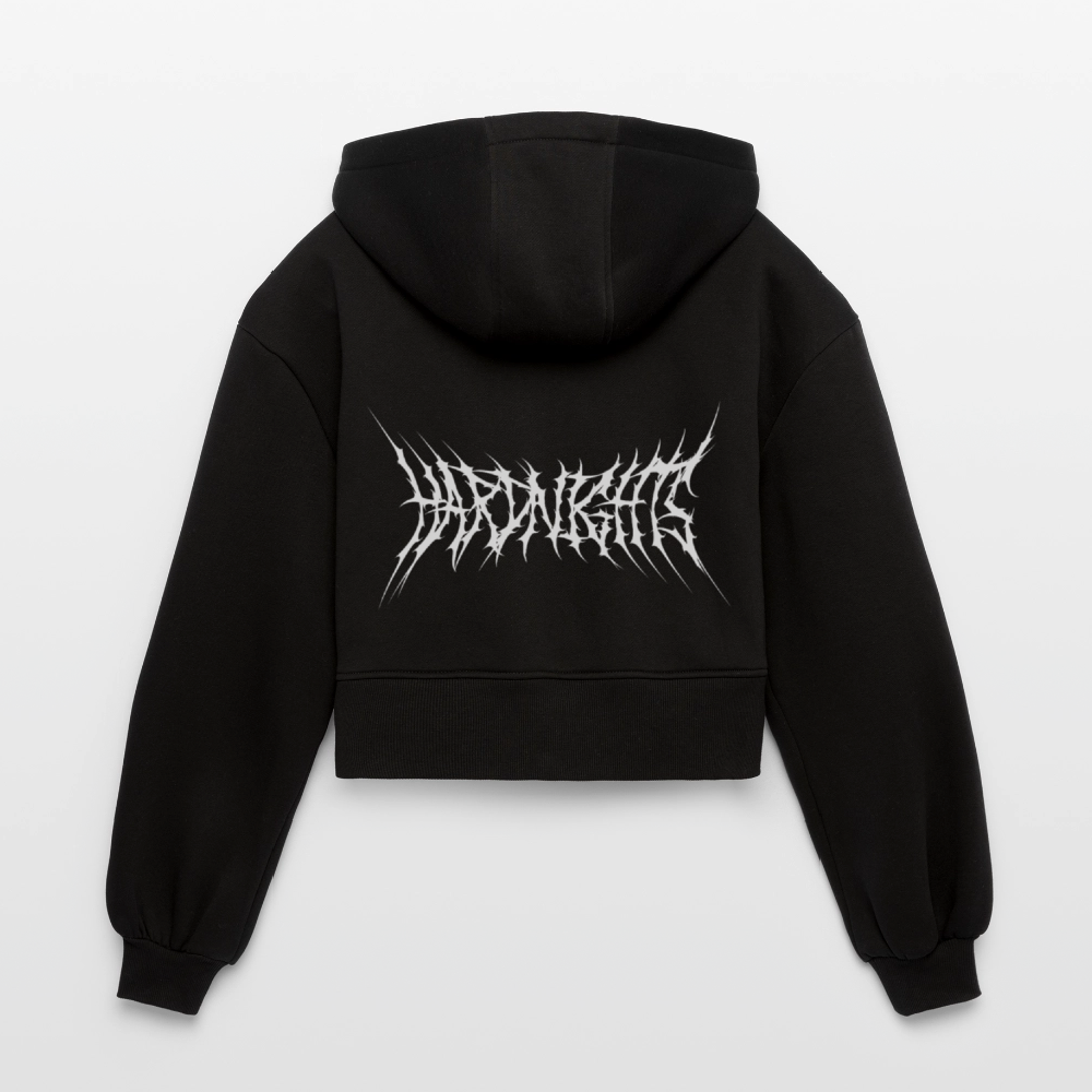Paranoid (Oversized Cropped Hoodie) - Schwarz