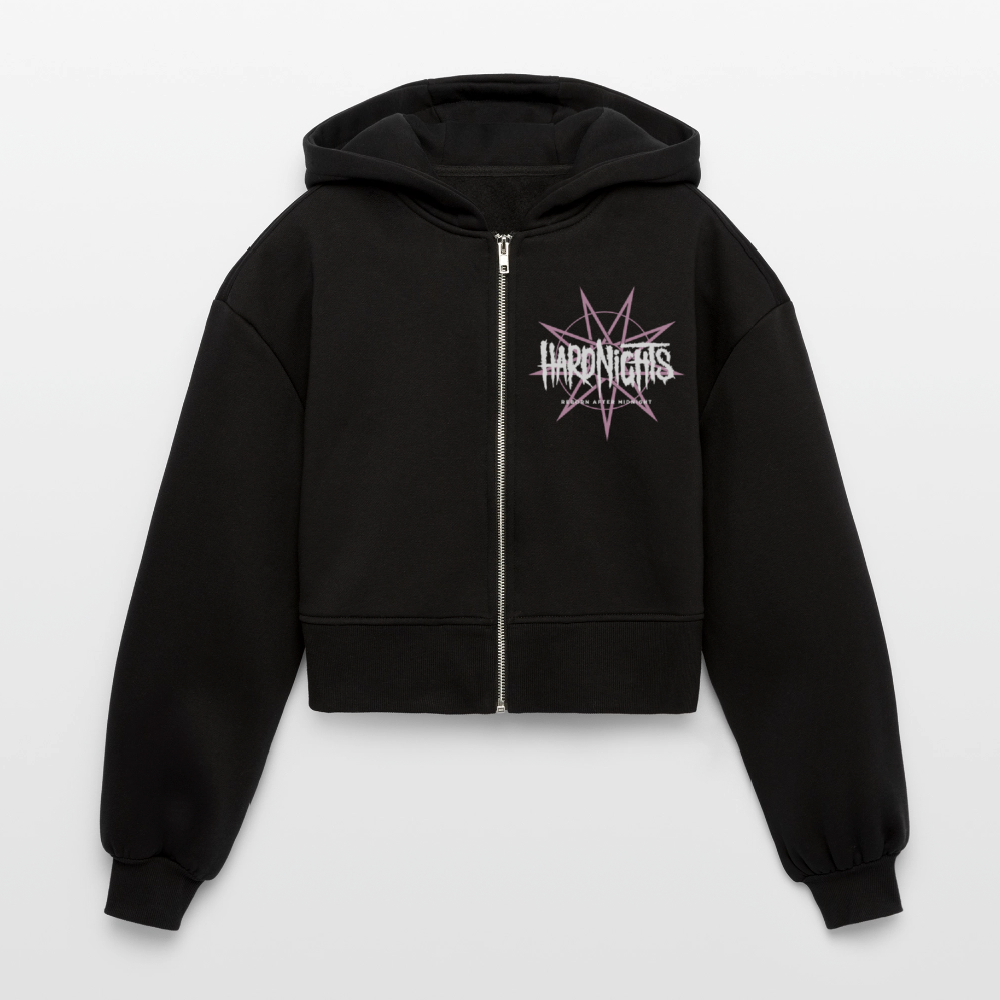 Reborn after midnight (Oversized Cropped Hoodie) - Schwarz
