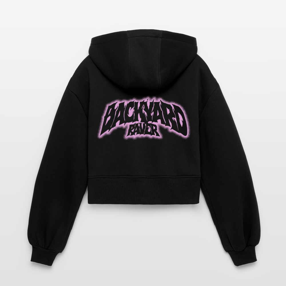 Backyard Raver (oversized cropped hoodie) - Schwarz