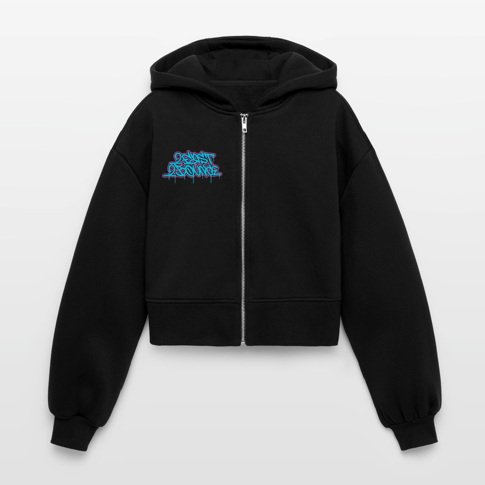2Fast2Bounce (oversized cropped hoodie) - Schwarz