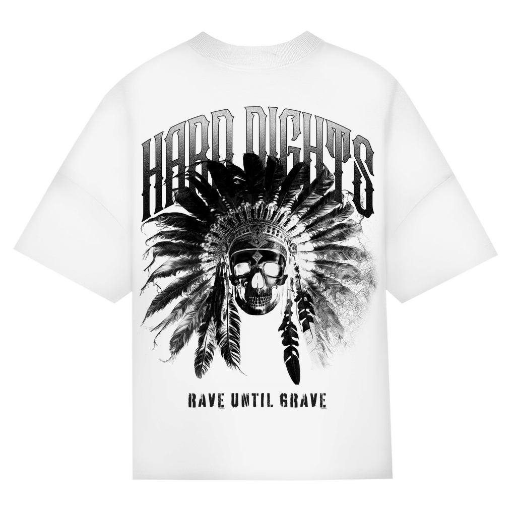 Rave Until Grave Oversized Shirt aus Bio-Baumwolle | White