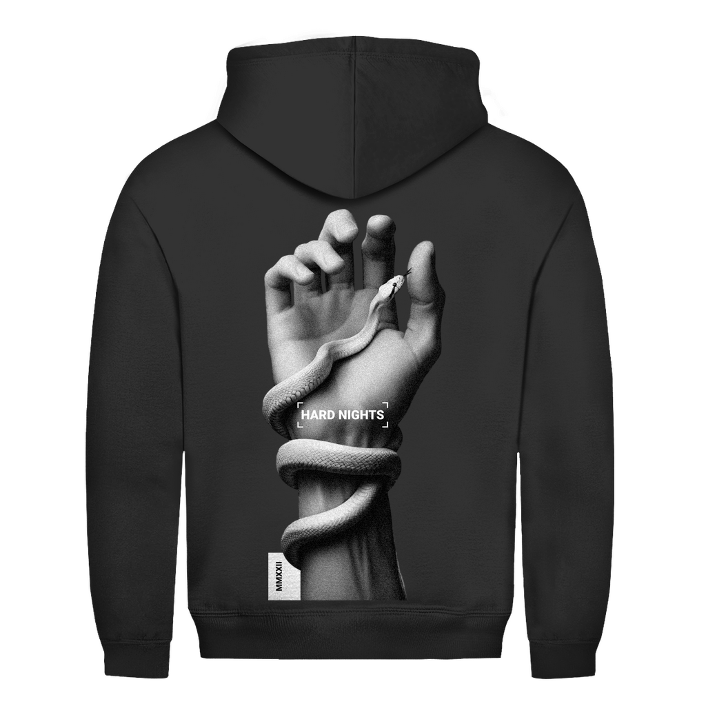 Bluza z kapturem basic, z bawełny, na imprezy techno i rave | Głęboka czerń