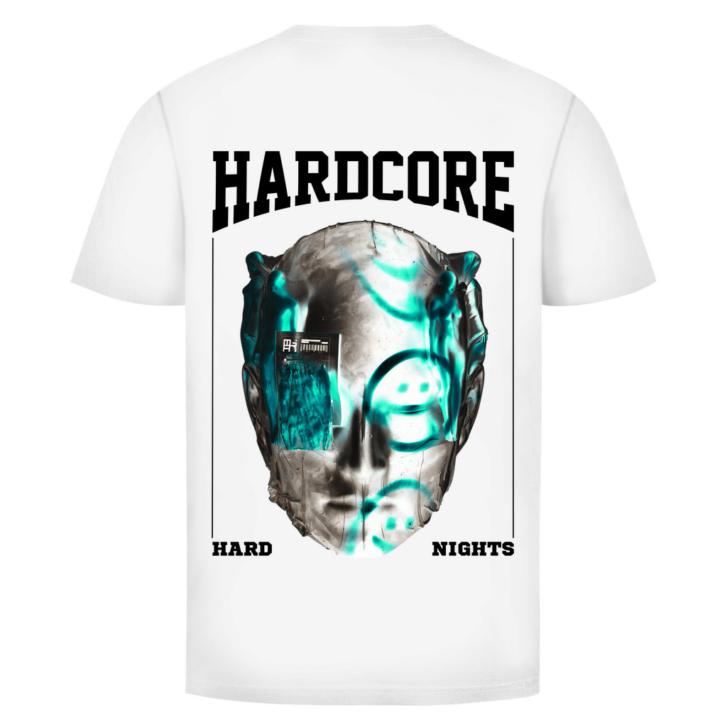 Camiseta básica, de algodón, para techno y raves | Blanco ártico