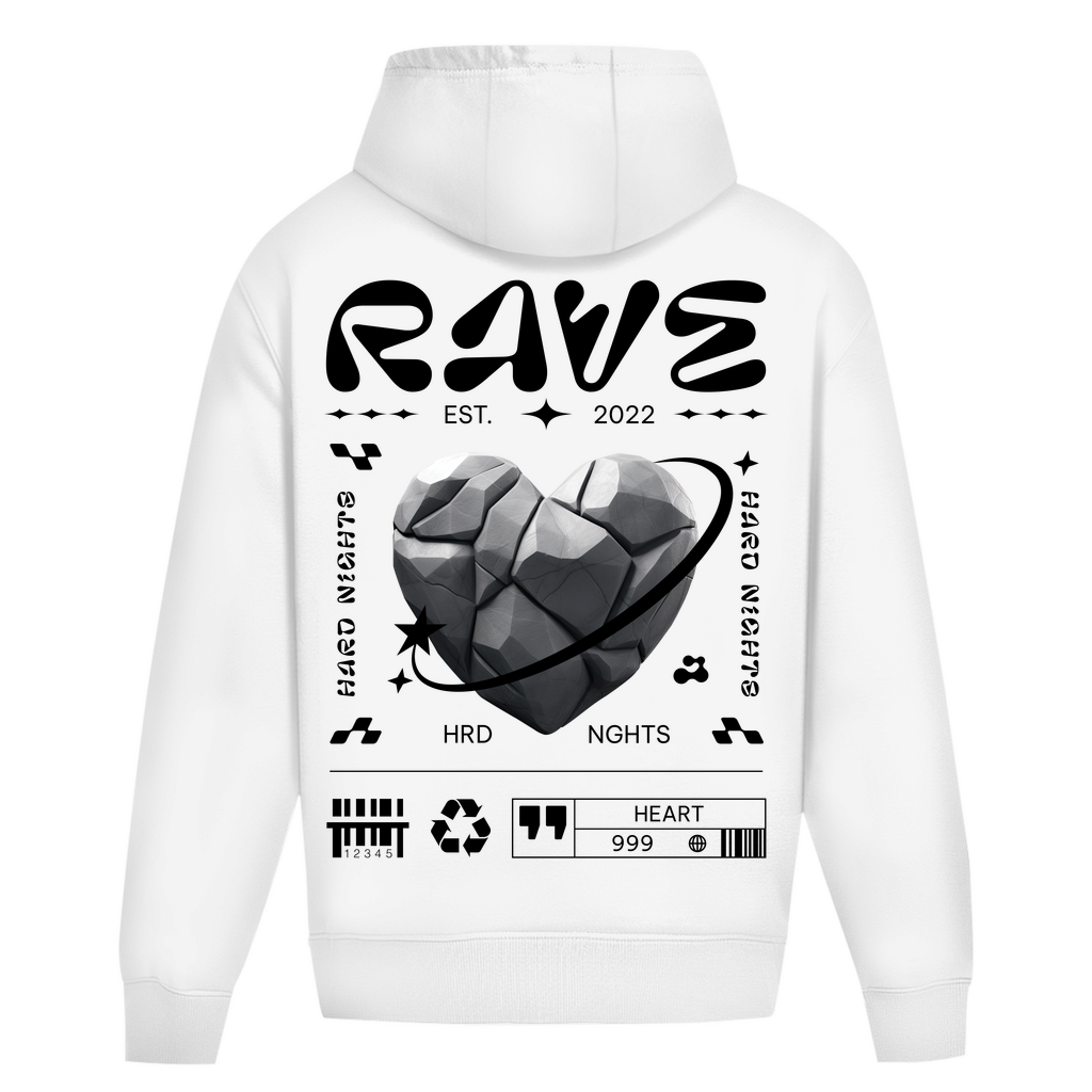 Heart rave (sudadera con capucha de gran tamaño)