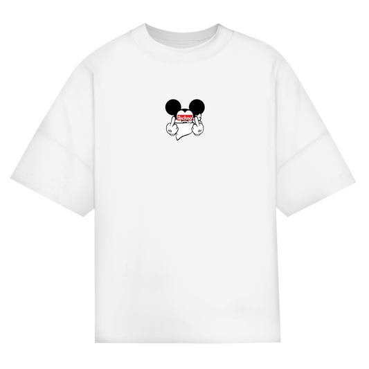 Techno Mouse – Maglietta oversize | Bianco
