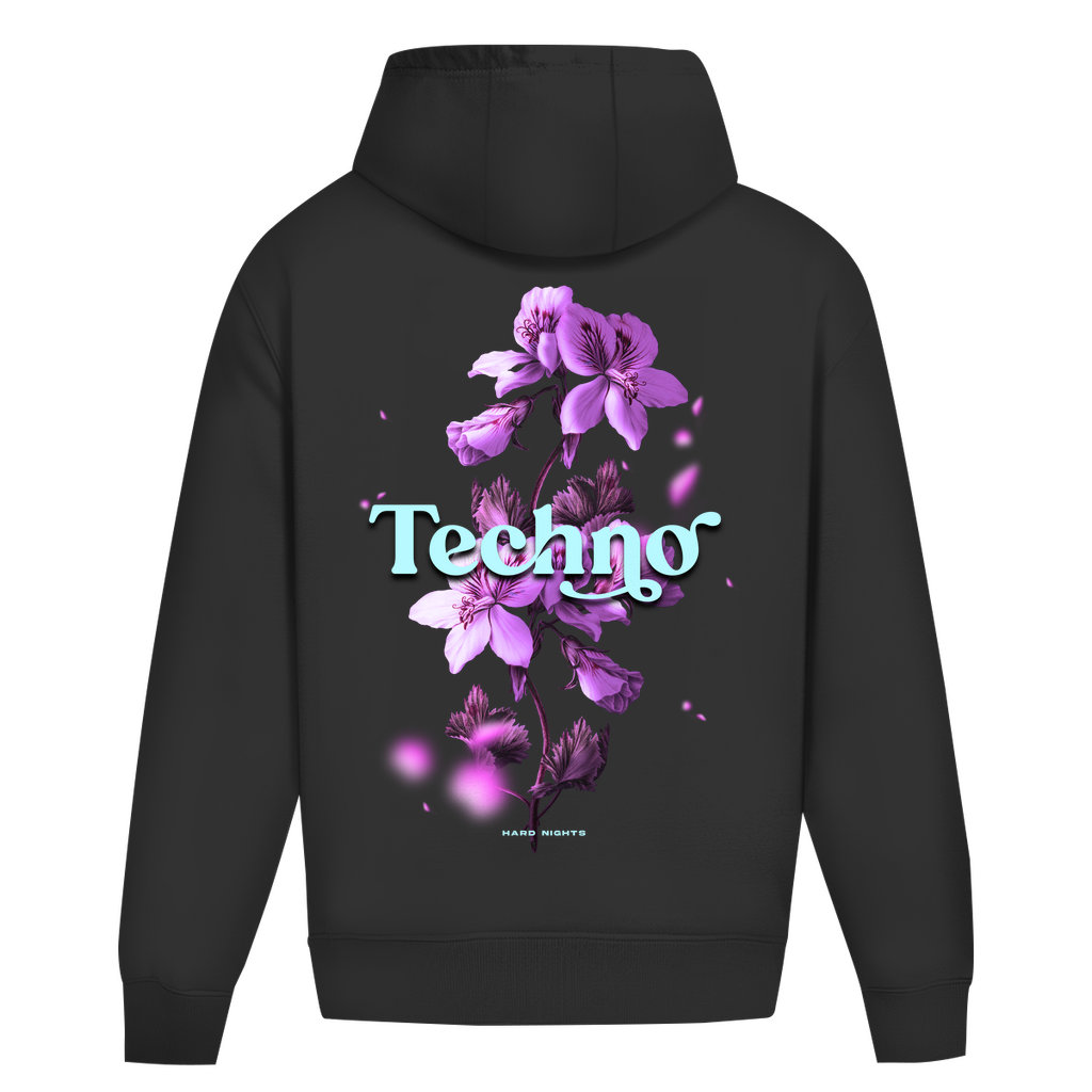Fiori techno (felpa con cappuccio di grandi dimensioni)