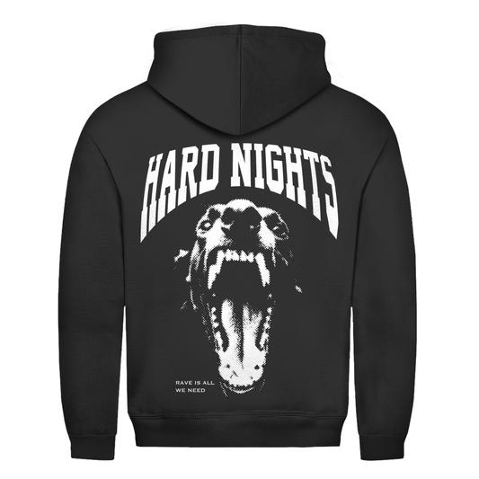 Sudadera con capucha, para techno y raves | Negro azabache