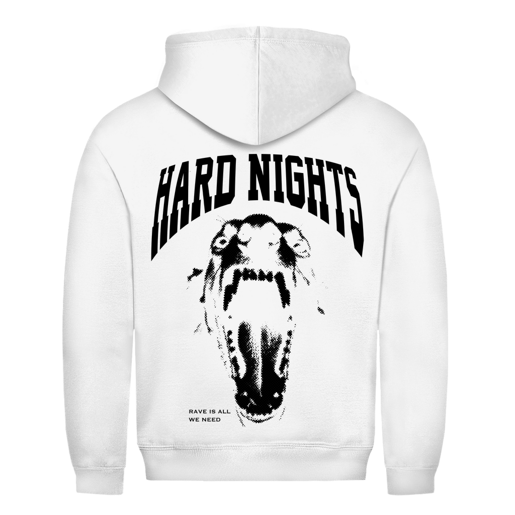 Rave Hoodie aus 100% Baumwolle für Techno und Rave | Arctic White