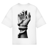 Snake Hand Oversized Shirt aus Bio-Baumwolle für Rave | White