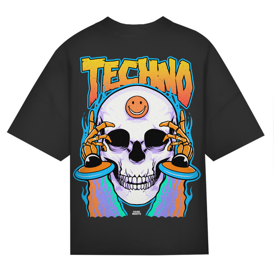 Trippy Techno Skull – T-shirt oversize