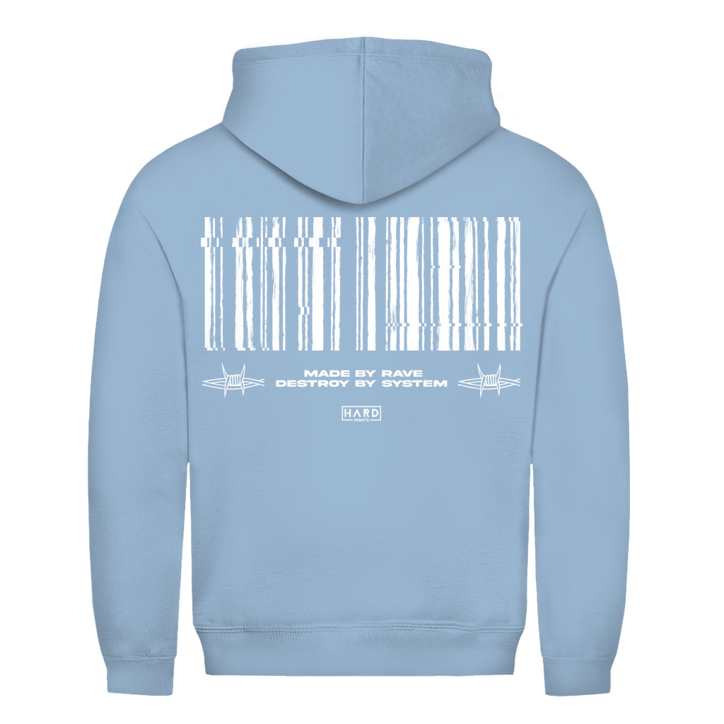 Kapuzenpullover für Techno und Rave aus 100% Baumwolle | Sky Blue