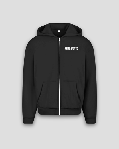 Hard Nights every time – Oversized zip-hoodie