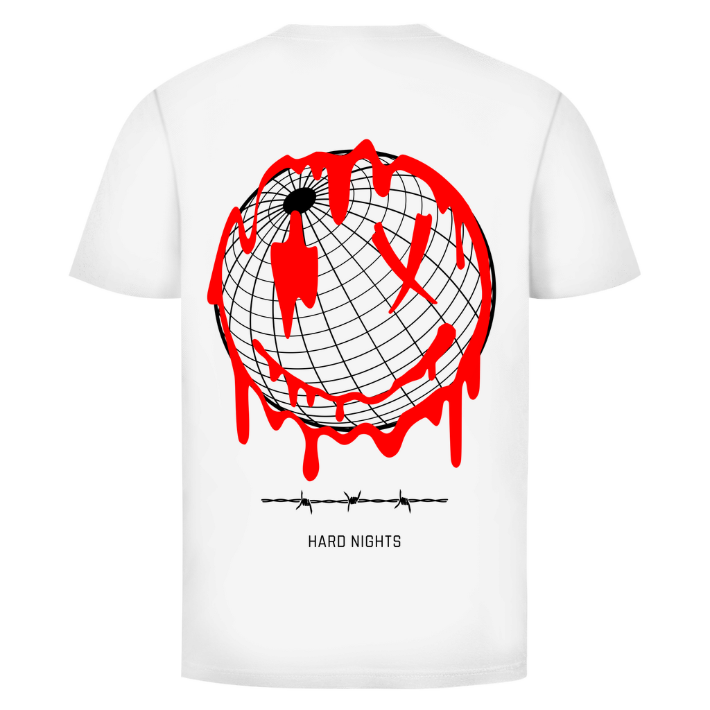 Smiley World Basic Shirt aus Bio-Baumwolle für Techno und Rave | White 