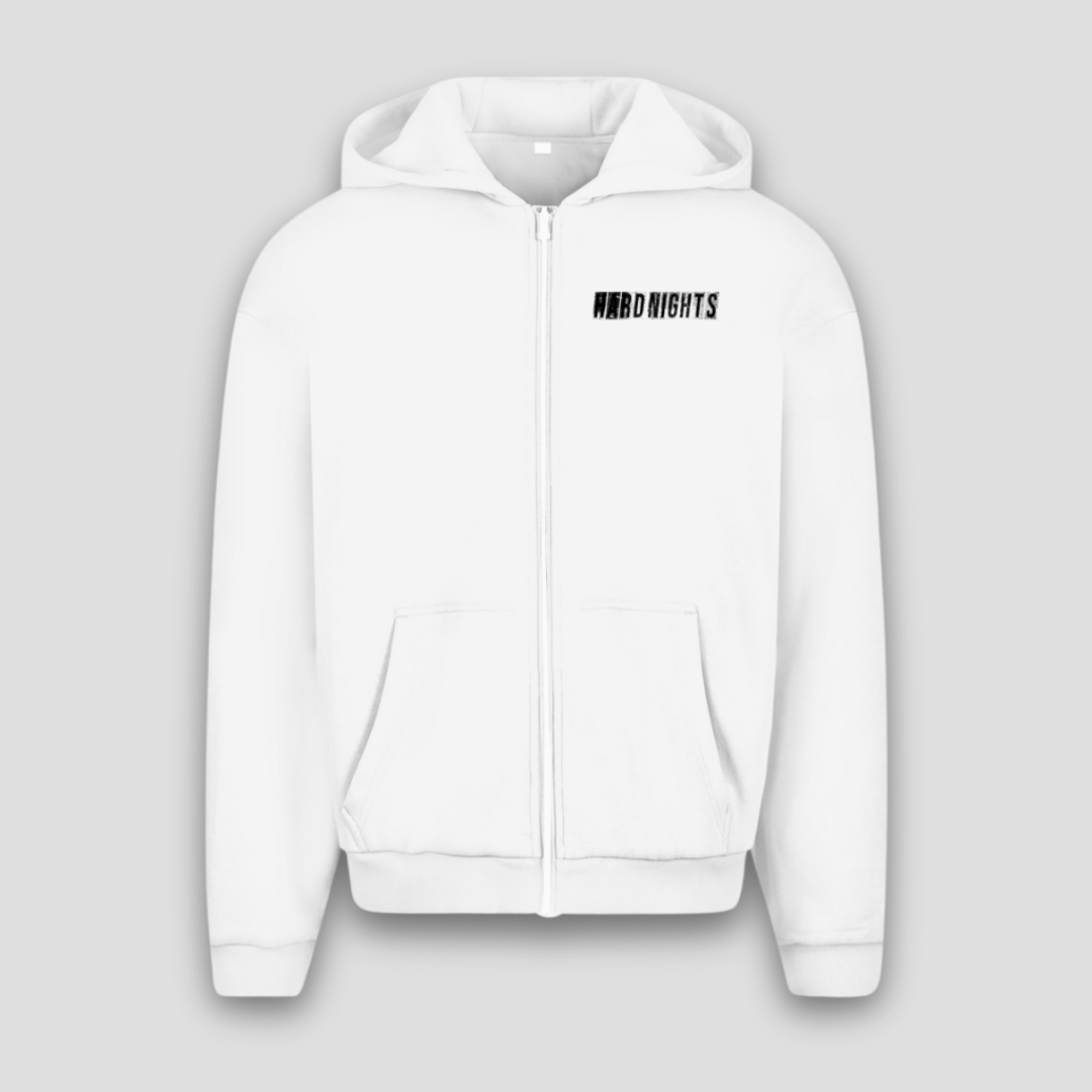 Hard Nights every time (Oversized Zipper Hoodie)