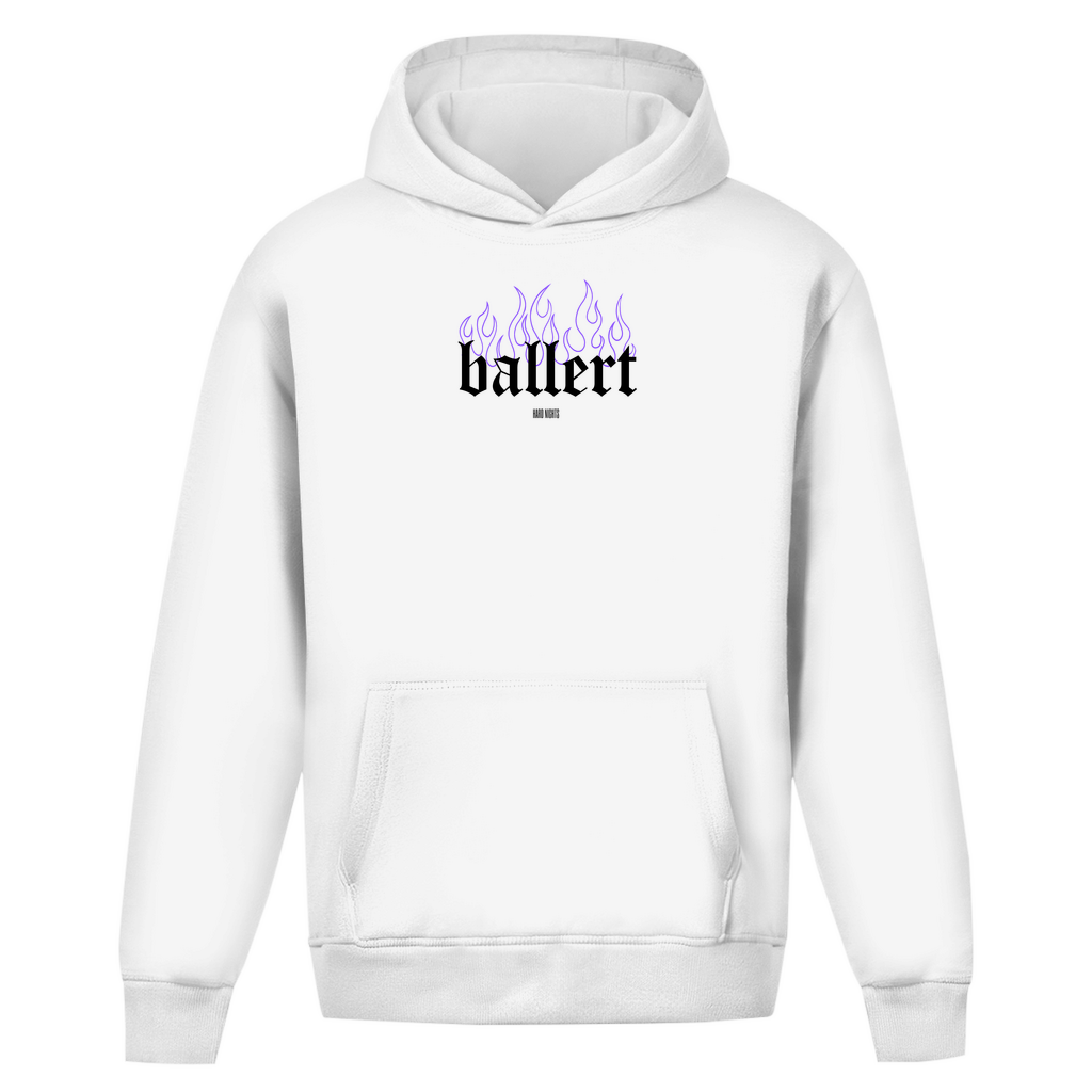 Ballert Oversized Hoodie, Unisex Baumwoll Hoodie, Techno | Arctic White