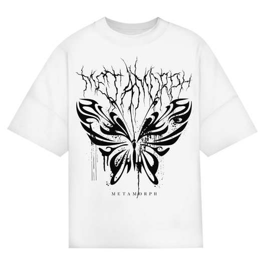 Koszulka oversize, w stylu techno | Biały