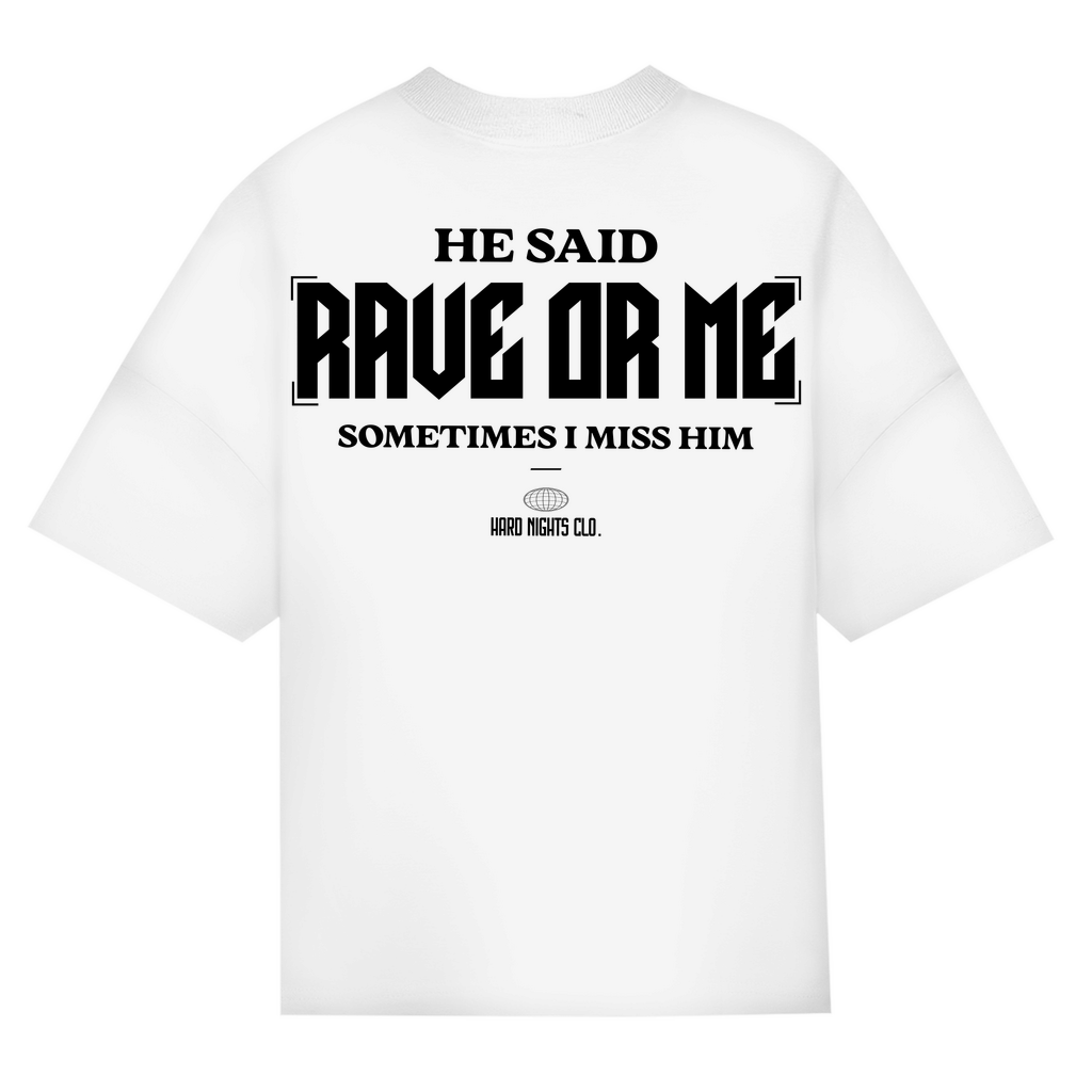 Techno T Shirt Oversized aus Bio-Baumwolle | White