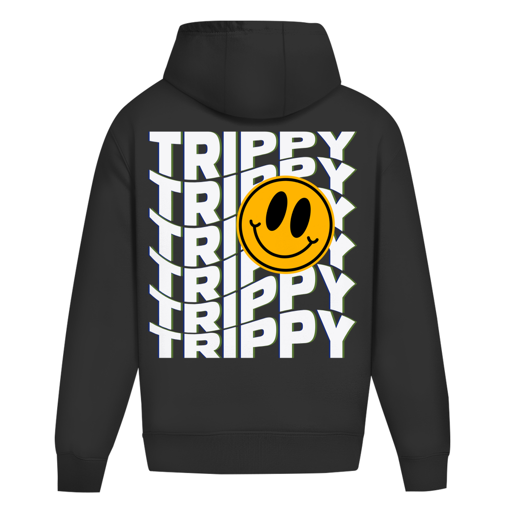 Trippy Oversized Hoodie aus 100 % Baumwolle | Deep Black
