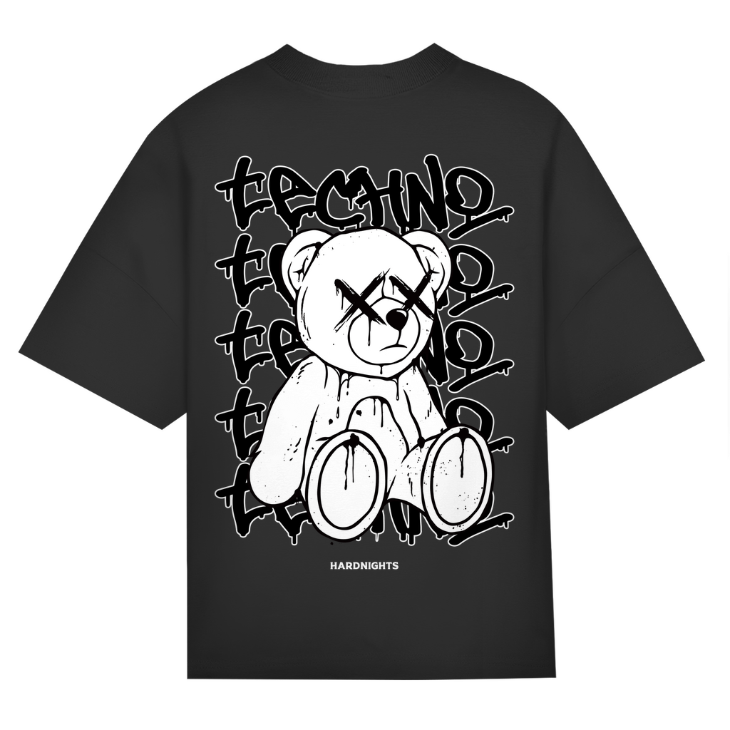 Techno Bear – Camiseta oversize | Negro