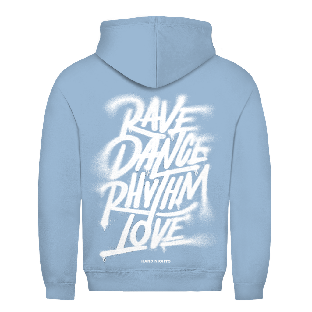 Basic Hoodie aus Baumwolle für Techno und Rave | Sky Blue