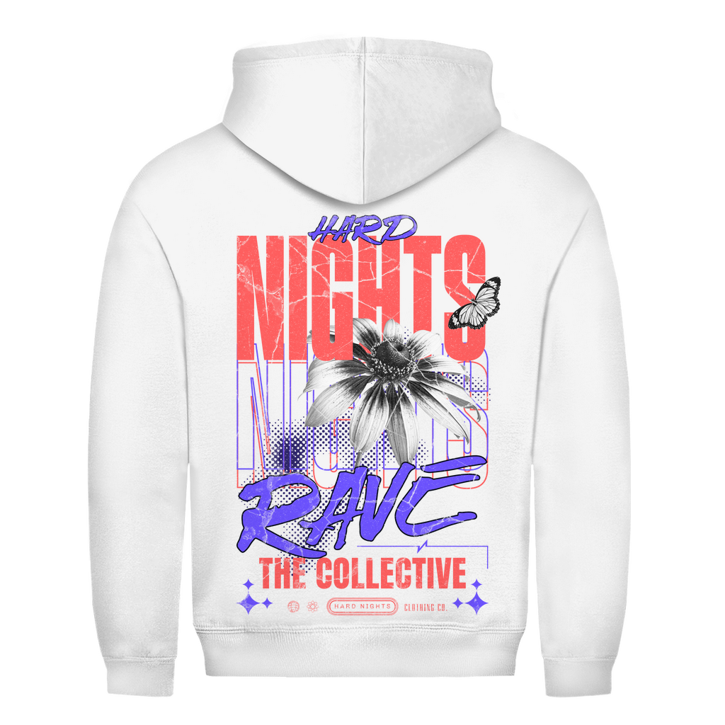 Techno Hoodie aus Baumwolle für Rave Hoodie Fans | Arctic White