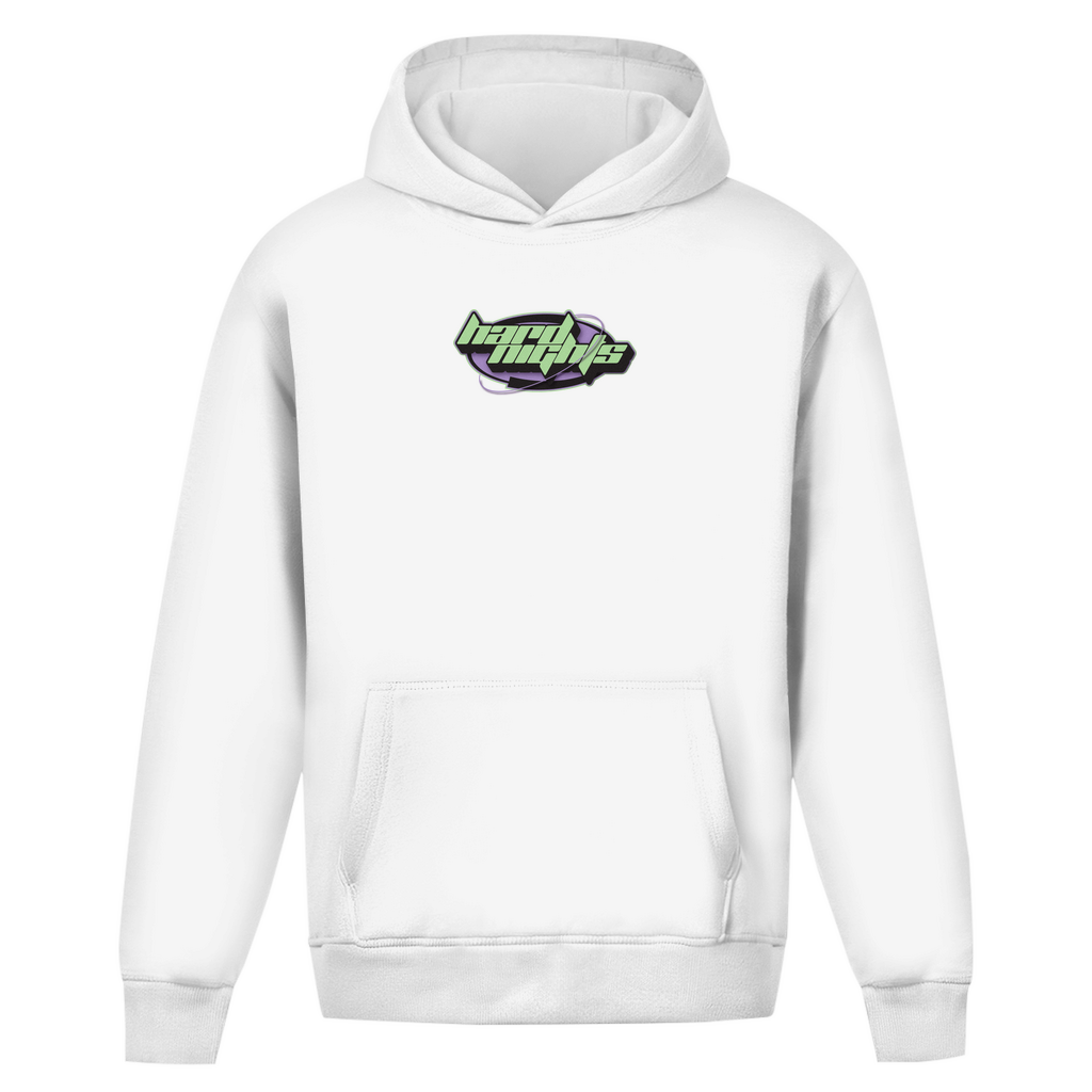 Oversized Hoodie aus Baumwolle für Techno und Rave | Arctic White
