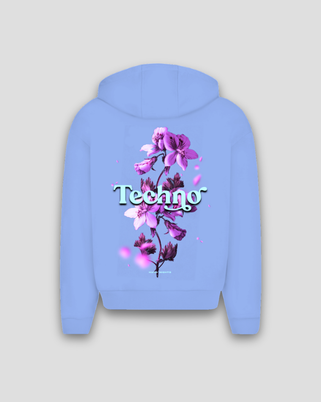 Techno Flowers (nadměrná mikina se zipem)