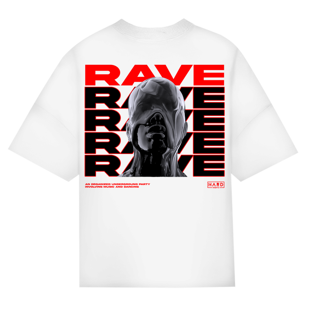 Rave Rave Rave Oversized Shirt aus Bio-Baumwolle | White