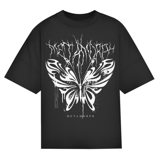 Koszulka oversize, w stylu techno | Czarny