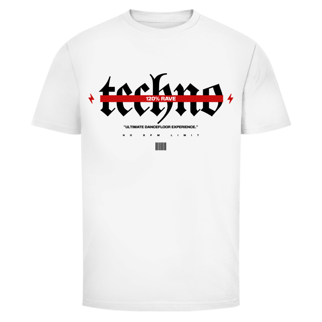 Unisex Basic Shirt aus Bio-Baumwolle für Techno und Rave | White