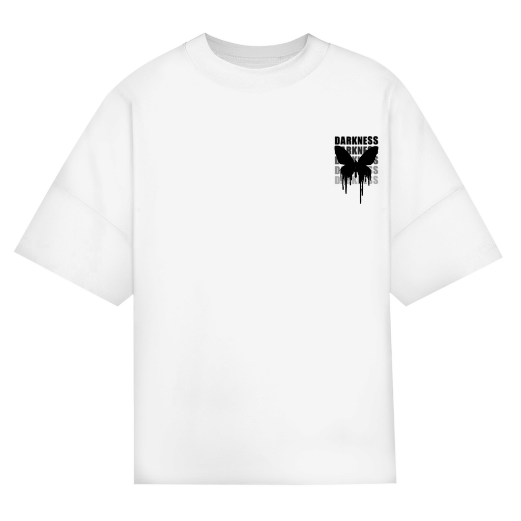 Darkness Butterfly Oversized Shirt, Unisex Bio-Baumwolle | White