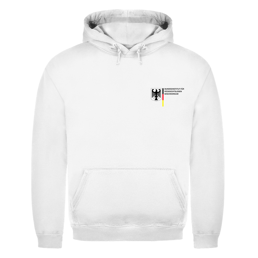 Unisex Basic Hoodie mit doppellagiger Kapuze, Techno Stil | Arctic White