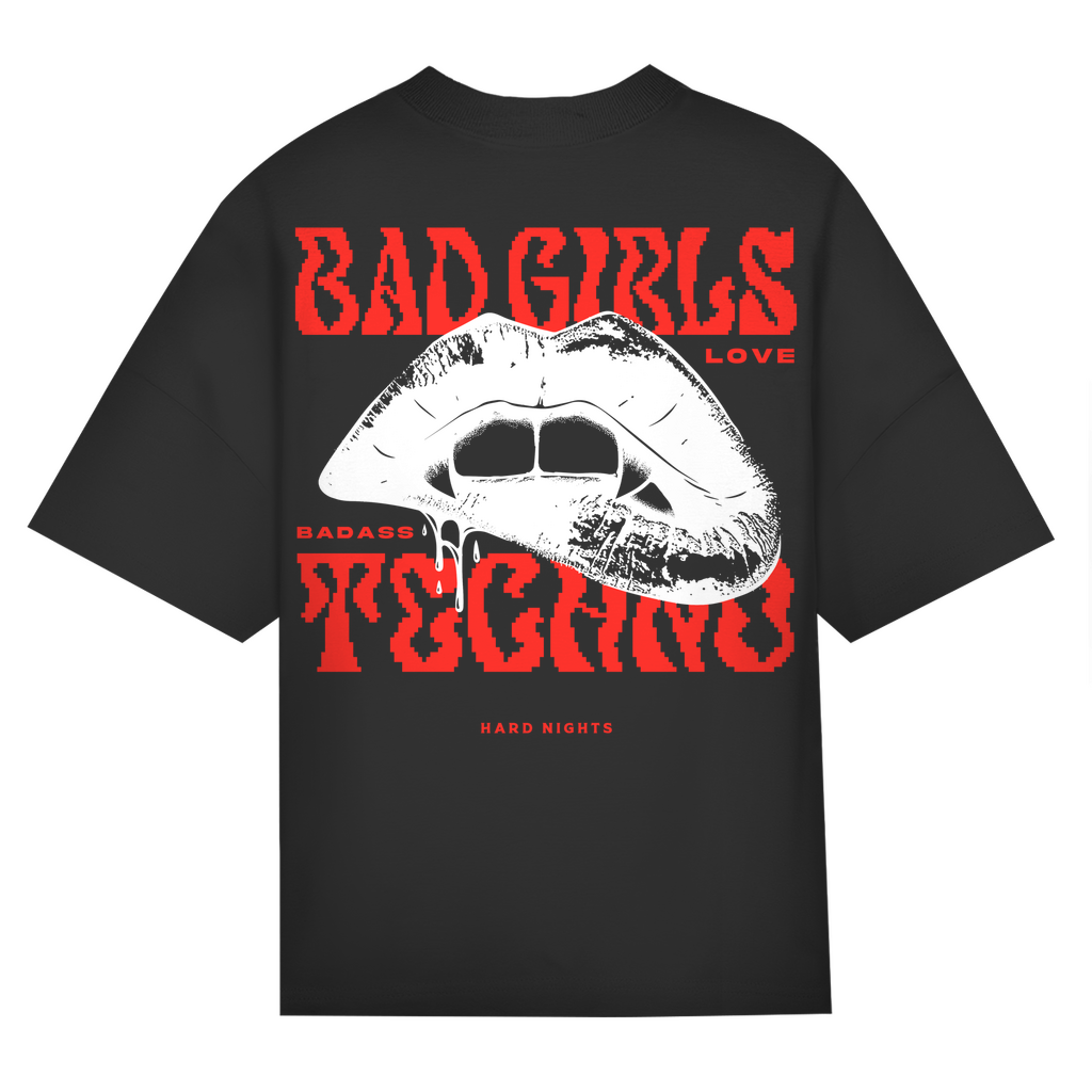 Techno oversized T-shirt | Zwart