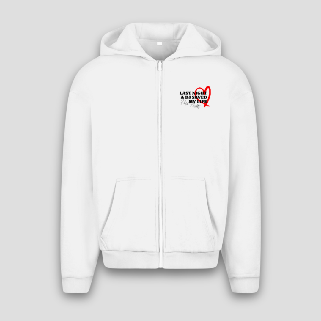 Last night a dj saved my life (Oversized Zipper Hoodie)