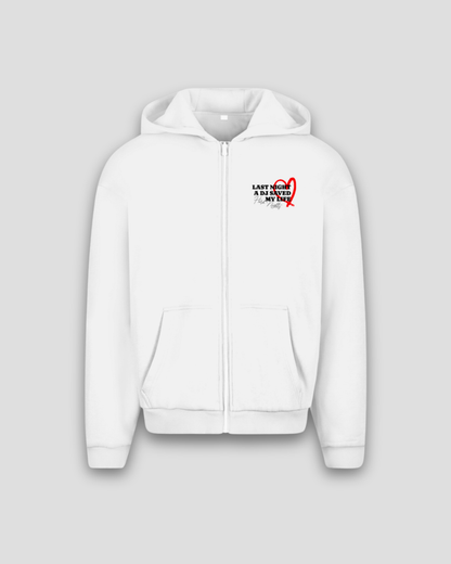 Last night a dj saved my life – Oversized zip-hoodie
