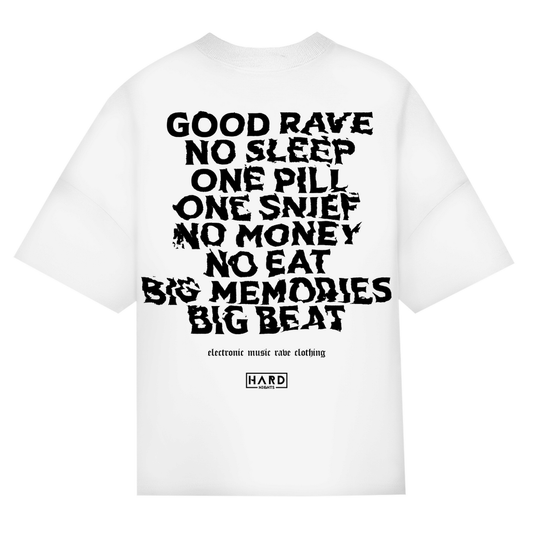 Koszulka oversize, na imprezy techno i rave | Biały