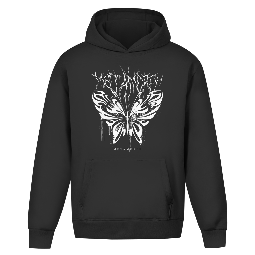 Techno Hoodie aus Baumwolle für Techno und Rave | Deep Black
