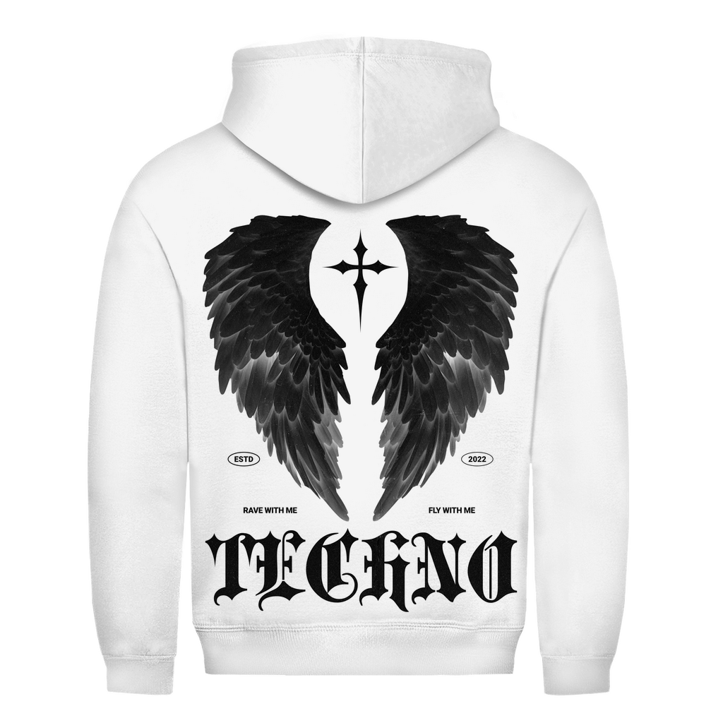 Sweat à capuche basique, pour la techno et les raves | Blanc arctique