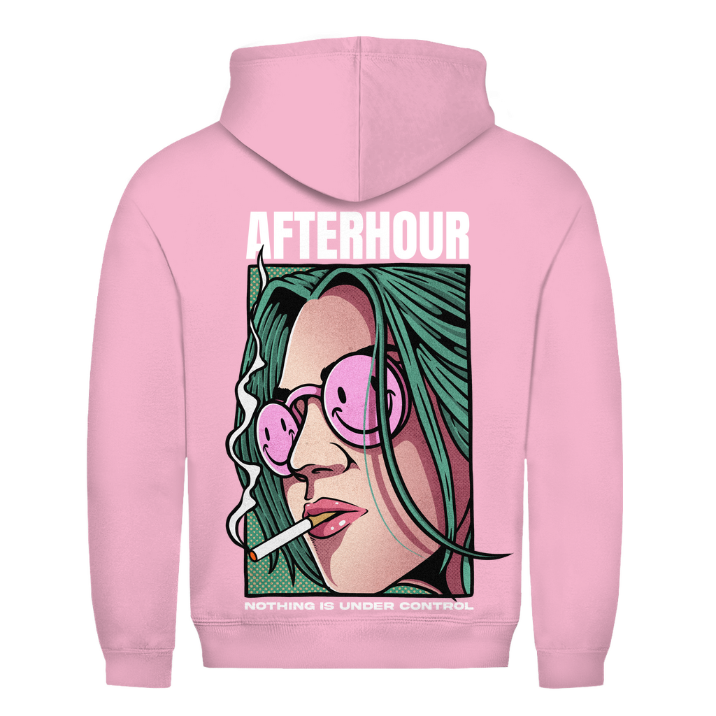 Felpa con cappuccio, unisex, in cotone, per techno e rave | Rosa baby