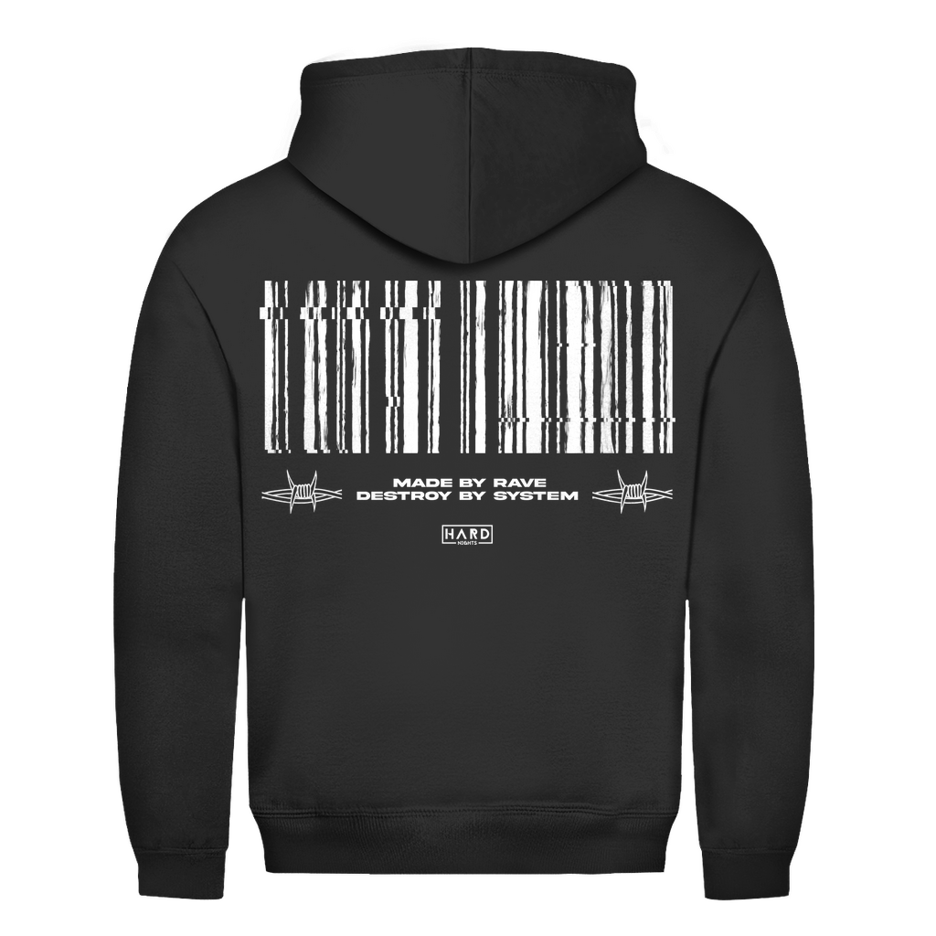 Kapuzenpullover für Techno und Rave aus 100% Baumwolle | Jet Black
