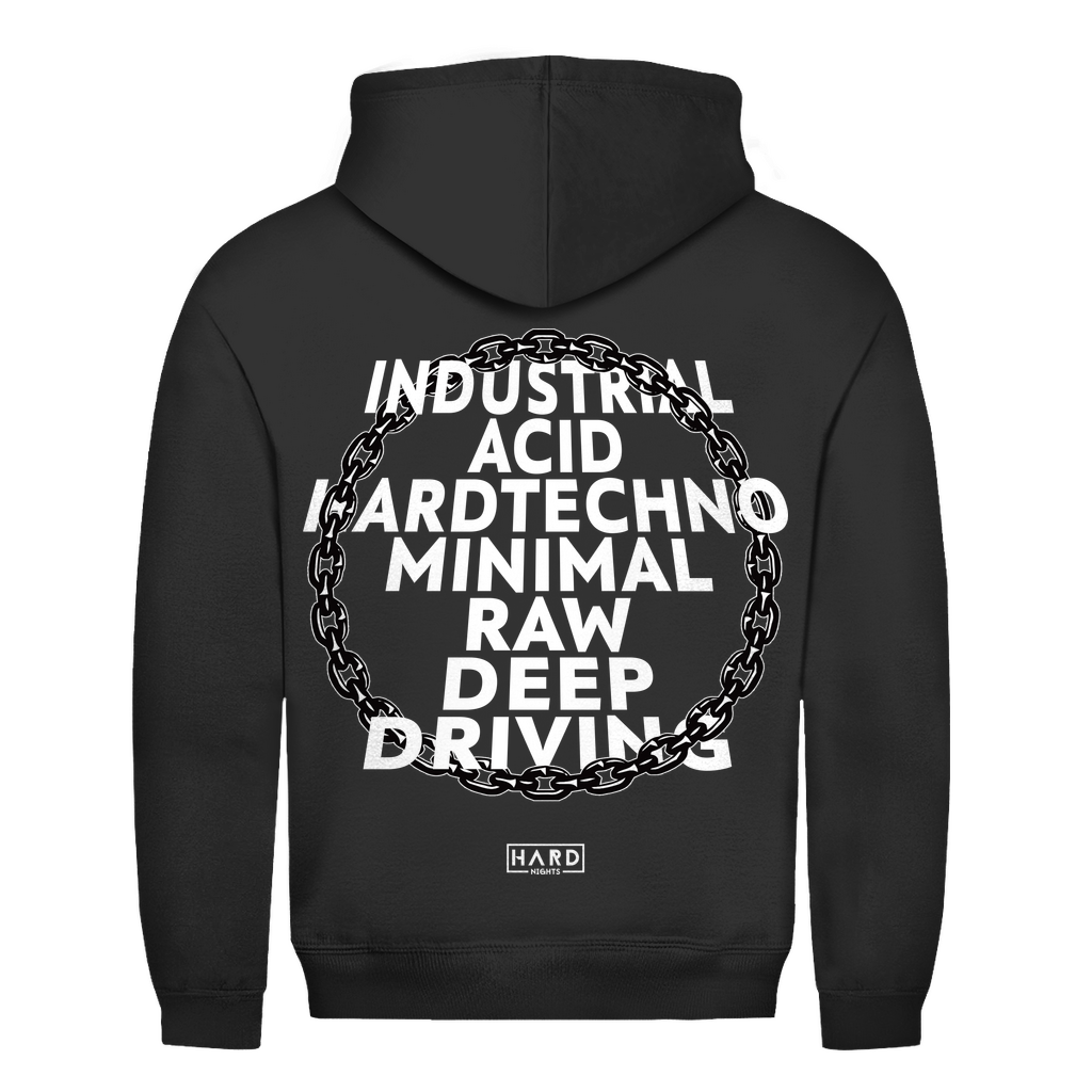 Techno Basic Hoodie aus Baumwolle für Rave Streetwear