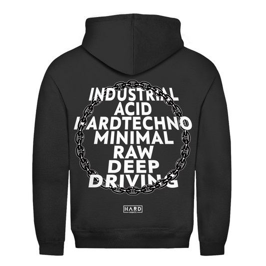 Sweat à capuche basique, en coton, pour des looks techno, rave et streetwear